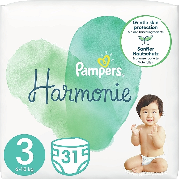 Diapers, size 3 (6-10 kg), 31 pcs - Pampers Harmonie — photo N2