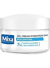 Fragrances, Perfumes, Cosmetics Moisturizing Facial Cream Gel with Hyaluronic Acid & Glycerin for Normal & Sensitive Skin - Mixa Hydrating Hyalurogel Intensive Hydration