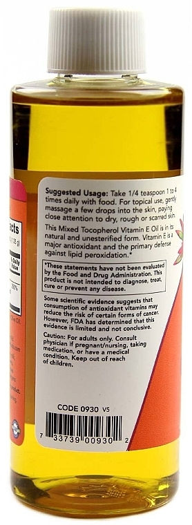 Vitamin E Oil - Now Foods Natural E-Oil With Mixed Tocopherols — photo N3