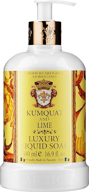 Natural Liquid Soap "Kumquat & Lime" - Saponificio Artigianale Fiorentino Kumquat and Lime Luxury Liquid Soap — photo N1