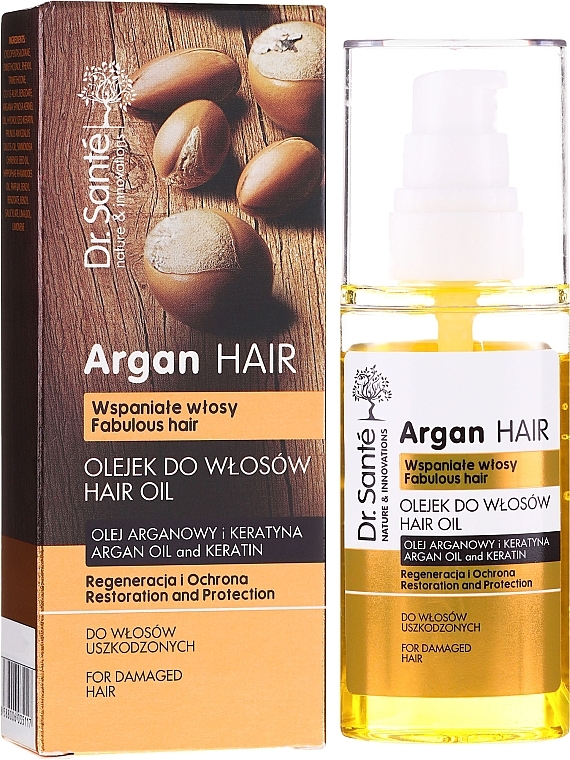 Argan Oil & Keratin Hair Oil "Repair & Protection" - Dr. Sante Argan Hair — photo N1