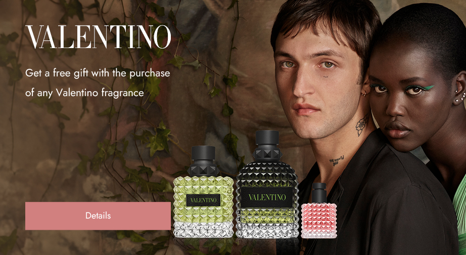 Get a free Born In Roma Eau de Parfum (6ml) when buying Valentino fragrances