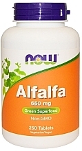 Food Supplement "Alfalfa", 650 mg - Now Foods Alfalfa — photo N2