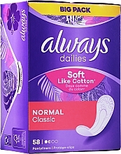 Sanitary Pads, 58pcs - Always Dailies Soft Cotton Normal — photo N5
