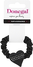 Fragrances, Perfumes, Cosmetics Hair Tie, FA-5653, black with heart - Donegal