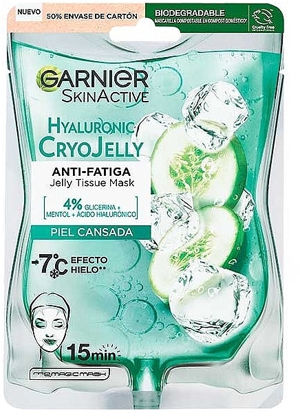 Moisturizing Face Mask, against fatigue - Garnier Skin Active Anti-fatigue mask Hyaluronic Cryo Jelly — photo N1