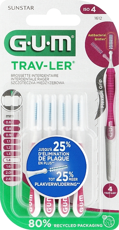 Interdental Brush, 1.4 mm, pink - Sunstar Gum Trav-Ler — photo N1