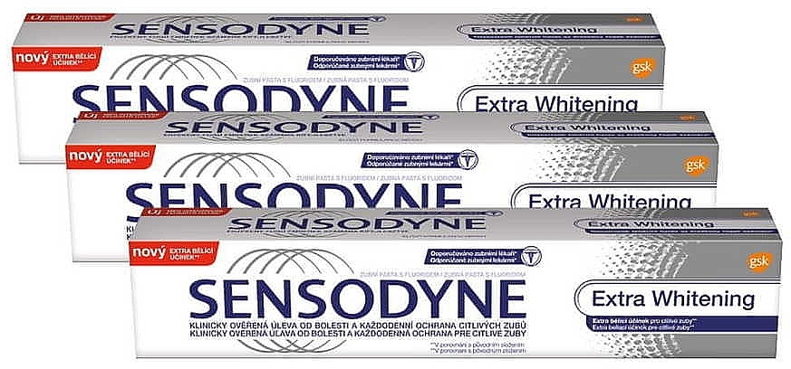 Set - Sensodyne Extra Whitening (toothpaste/3x75ml) — photo N7