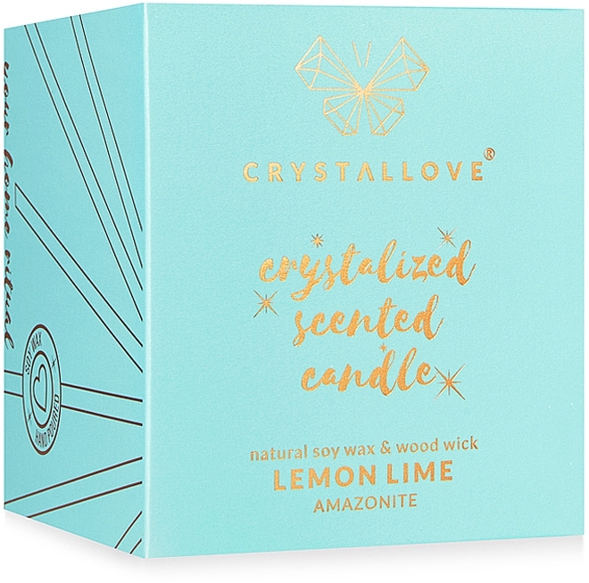 Amazonite, Lemon & Lime Soy Candle - Crystallove Soy Candle with Amazonite Lemon Lime — photo N7