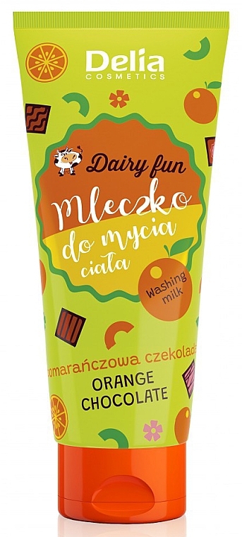 Orange Chocolate Shower Milk - Delia Dairy Fun Orange Chocolate — photo N1