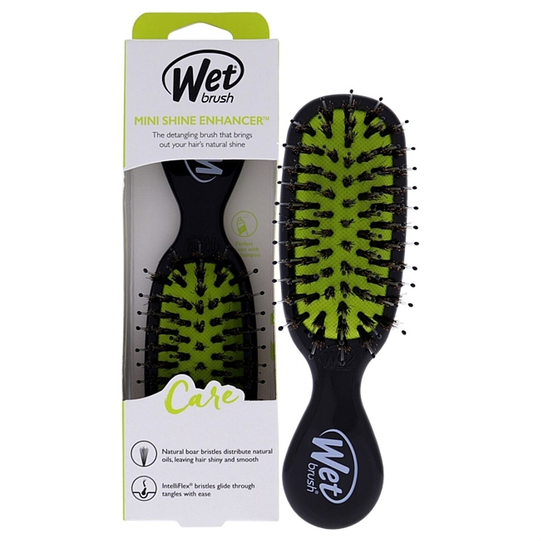 Hair Brush - Wet Brush Mini Shine Enhancer Care Brush Black — photo N22