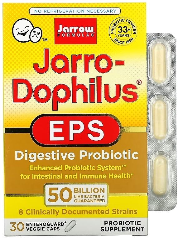 Probiotic for Digestive Health - Jarrow Formulas Jarro-Dophilus EPS 5 Billion — photo N34