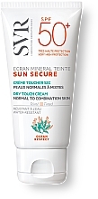 Fragrances, Perfumes, Cosmetics Tinted Sun Cream for Normal and Combination Skin - SVR Sun Secure Ecran Mineral Teinte Cream SPF50+