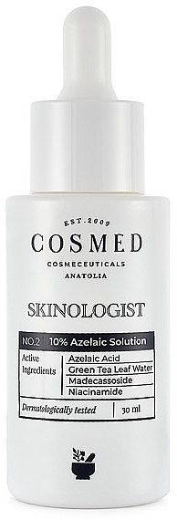 Brightening & Moisturizing Face Serum with 10% Azelaic Acid - Cosmed Skinologist Azelaic Solution — photo N1