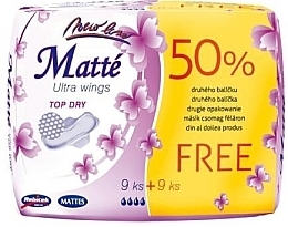 Fragrances, Perfumes, Cosmetics Sanitary Pads with Wings, 9+9 pcs. - Mattes Duo Ultra Top Dry