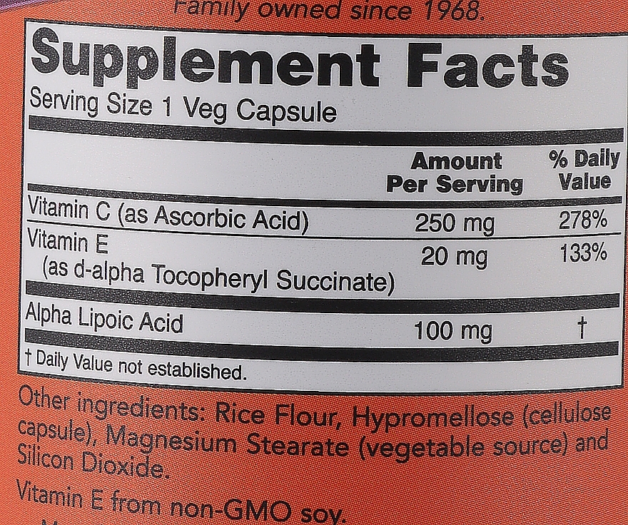 Alpha Lipoic Acid with Vitaminc C & E, 100 mg - Now Foods Alpha Lipoic Acid — photo N3