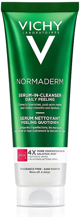 Peeling Effect Problematic Skin Face & Body Cleansing Gel - Vichy Normaderm Serum-In-Cleanser Daily Peeling — photo N1