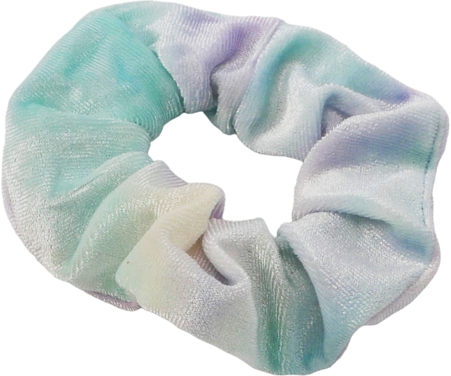 Velvet Hair Tie, turquoise and white - Lolita Accessories — photo N1