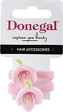 Hair Ties, FA-5659, pink flowers - Donegal	 — photo N1