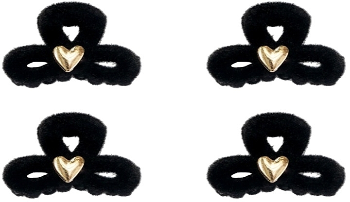 Claw Clip Set, 4 pcs, black - Lolita Accessories — photo N1