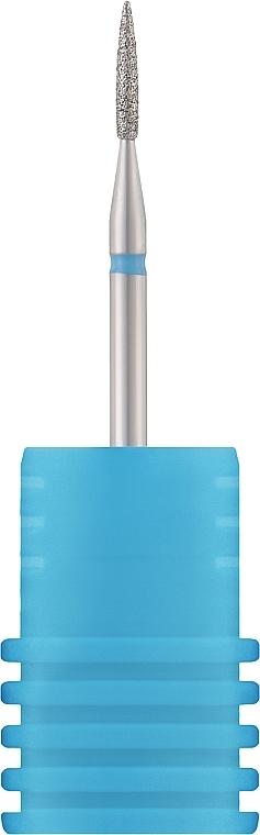 Diamond Nail Drill Bit 'Flame', 243 014V 1.4mm, blue mark - Tufi Profi Premium — photo N2