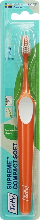 Supreme Compact Soft Toothbrush, Orange - TePe Comfort Toothbrush — photo N1