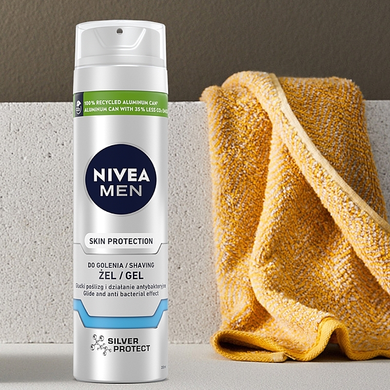 Antibacterial Shaving Gel "Silver Protect" - NIVEA MEN Silver Protect Shaving Gel — photo N4
