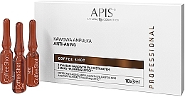 Fragrances, Perfumes, Cosmetics Rejuvenating Coffee Ampoules 'Filler Effect' - APIS Professional Coffee Shot Anti-Aging Ampoule With Caffeic Acid 5% And Poppy Extract