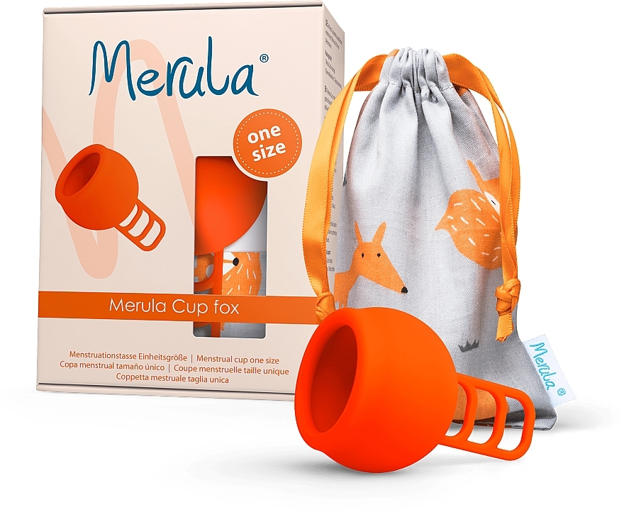 Menstrual Cup, one size, orange - Merula Menstrual Cup Fox — photo N2