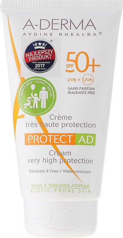 Sunscreen Body Cream - A-Derma Protect AD Children Cream Very High Protection SPF 50+ — photo N1