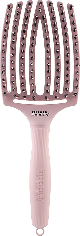 Hair Styling Brush - Olivia Garden FingerBrush Combo Large Pastel Pink — photo N1