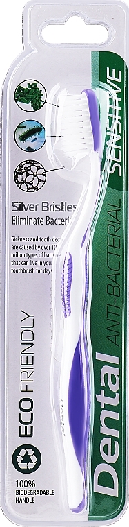 Toothbrush, purple - Dental Sensitive Anti-bacterial Toothbrush — photo N1