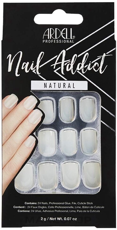 False Nails Set - Ardell Nail Addict Artifical Nail Set Natural Squared — photo 24 szt.