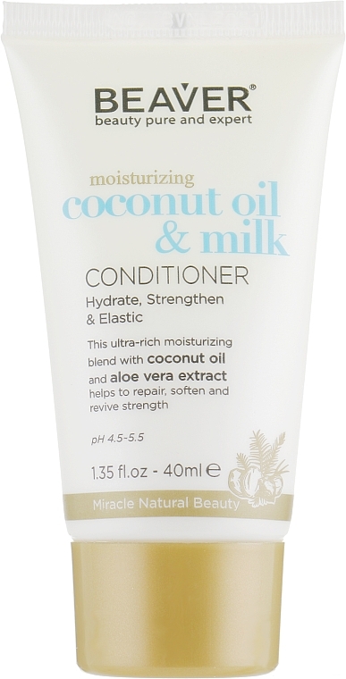 Smoothing Coconut Oil Conditioner for Dry & Unruly Hair - Beaver Professional Moisturizing Coconut Oil & Milk Conditioner — photo N3