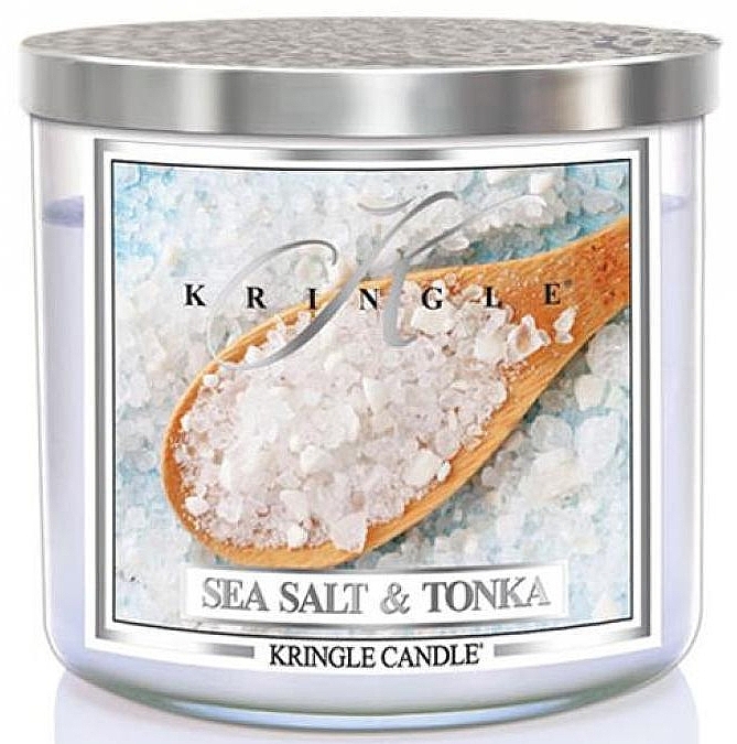 Scented Candle in Glass - Kringle Candle Sea Salt & Tonka — photo N1