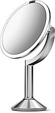 Round Touch Mirror, 20 cm, silver - Simplehuman Sensor Touch Control Trio Mirror — photo N4