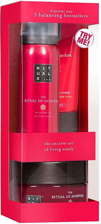 Set - Rituals The Ritual of Ayurveda Trial Set (foam/50ml + cr/70ml + scr/125g) — photo N2