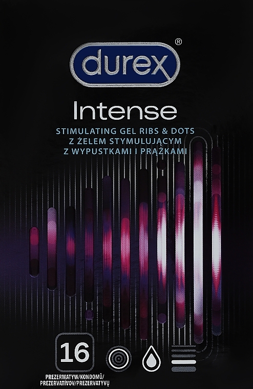 Ribbed Condoms, 16 pcs - Durex Intense Orgasmic — photo N1