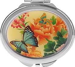 Fragrances, Perfumes, Cosmetics Cosmetic Mirror "Butterflies and Peonies", 85451, option 1 - Top Choice