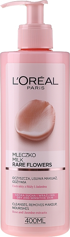 Makeup Cleansing Milk for Dry and Sensitive Skin - L'Oreal Paris Rare Flowers Cleansing Milk Dry and Sensative Skin — photo N12