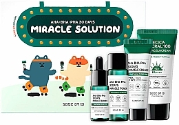 Fragrances, Perfumes, Cosmetics Set - Some By Mi AHA BHA PHA 30 Days Miracle Solution 4 Step Kit (sun/cr/25ml + ton/30ml + ser/10ml + f/cr/20g)