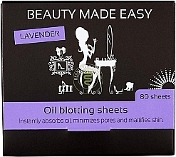 Fragrances, Perfumes, Cosmetics Mattifying Face Wipes 'Lavender' - Beauty Made Easy Oil Blotting Sheets Lavender