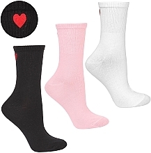 Fragrances, Perfumes, Cosmetics Women's Long Socks, 1 pair, white with a heart - Moraj