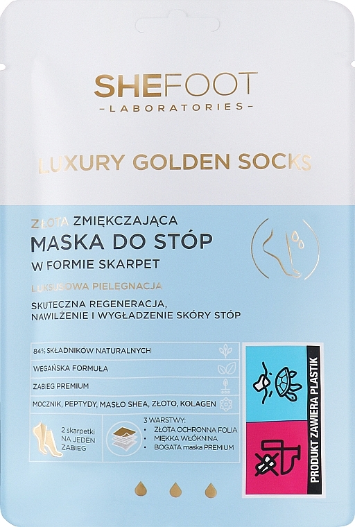 Softening Foot Mask Socks - SheFoot Luxury Golden Socks — photo N2