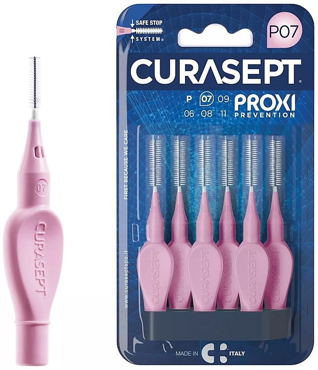 Interdental Brushes P07, 0.7 mm, pink - Curaprox Curasept Proxi Prevention Pink — photo N1