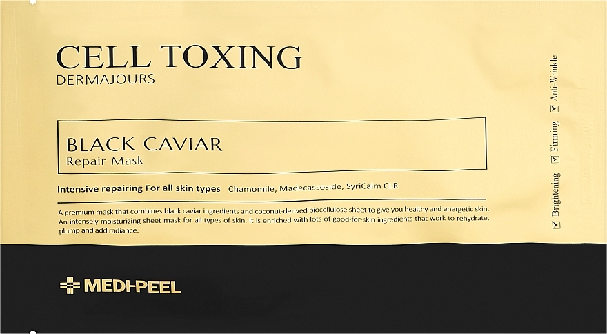 Black Caviar Extract Revitalizing Sheet Face Mask - MEDIPEEL Cell Toxing Black Caviar Dermajours Repair Mask — photo N3
