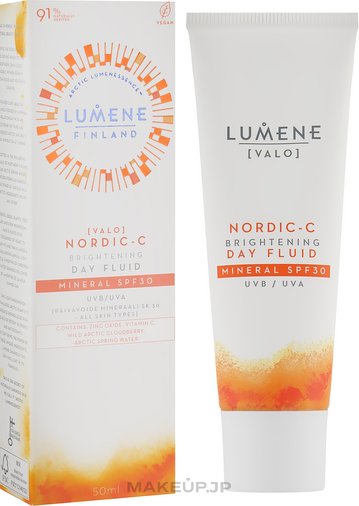 Brightening Day Fluid with Mineral Filter - Lumene Nordic-C Valo Brightening Day Fluid Mineral SPF 30 — photo 50 ml