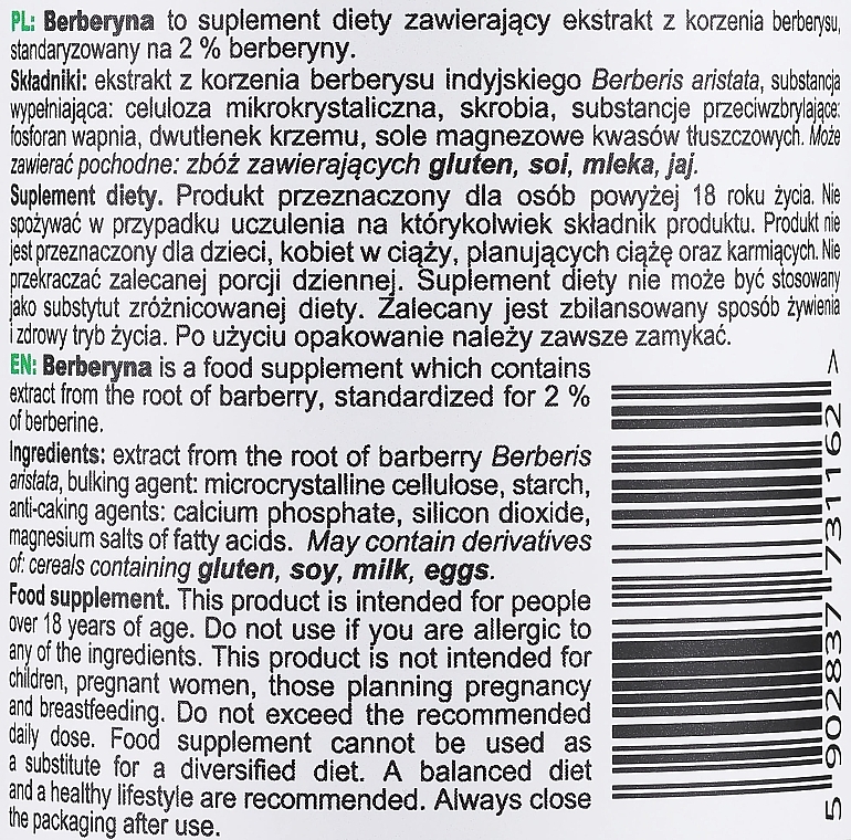 Berberine Dietary Supplement - SFD Nutrition Berberyna — photo N2