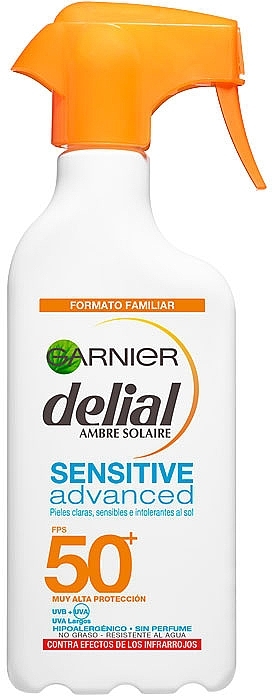 Sensitive Skin Sunscreen Spray - Garnier Delial Ambre Solaire Advanced Sensitive Sunscreen Spray SPF50 — photo N5