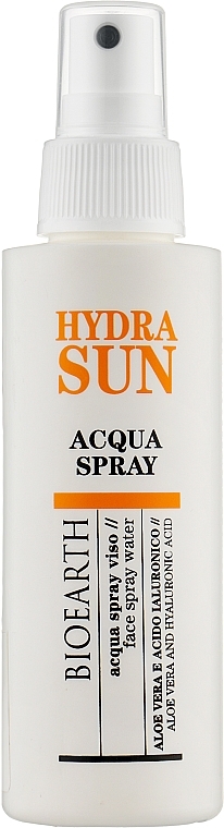 Refreshing Face Spray with Aloe Vera and Hyaluronic Acid - Bioearth Hydra Sun Acqua Spray — photo N1